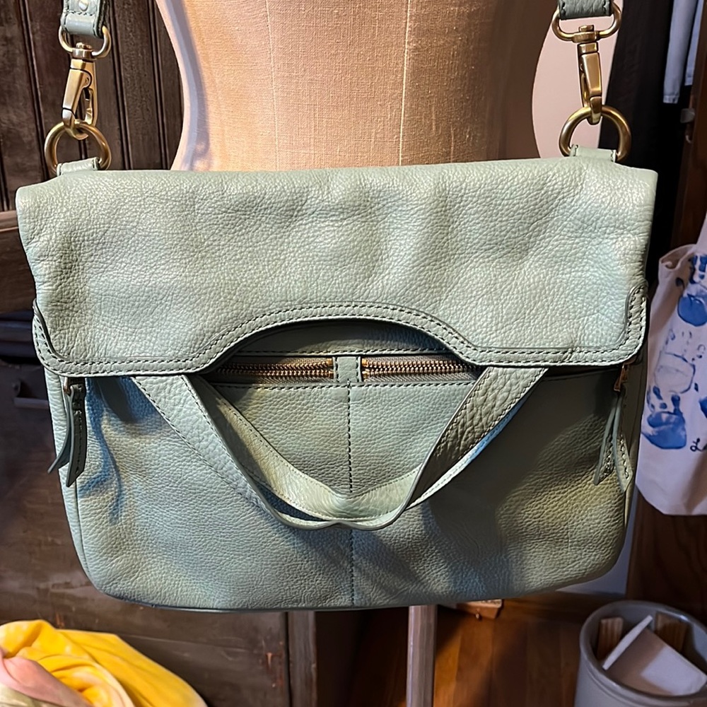 Teal Fossil Shoulder Bag 13x15 Adjustable